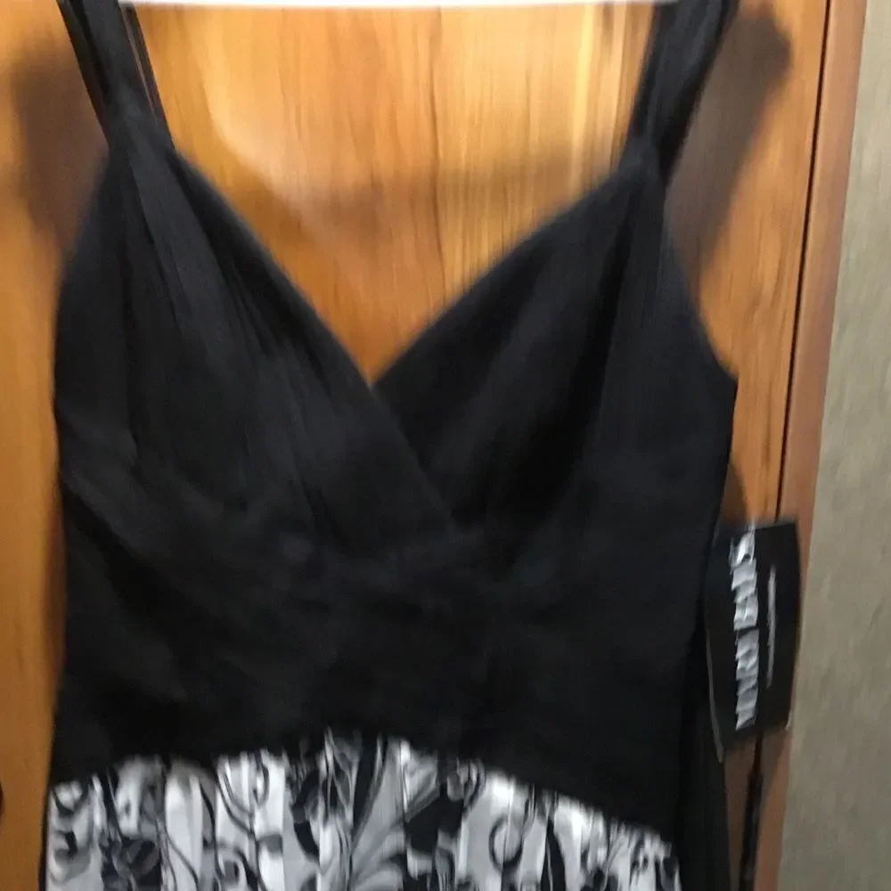 NWT Mary Bays/Victorian Royal Co.  Silk Dress Women’s Size 8. Black and White